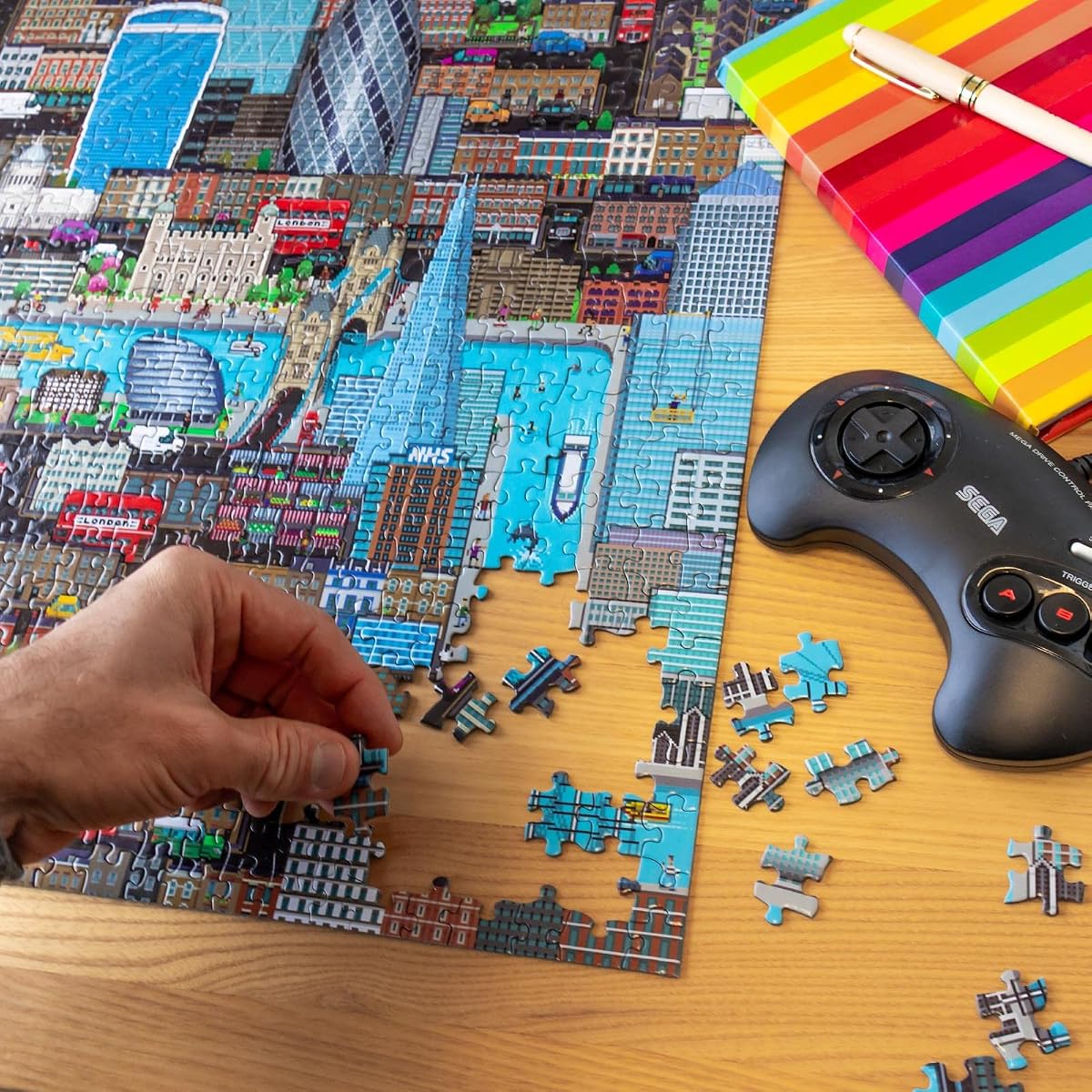 bopster 8-Bit London Puzzle — 1000 Pieces up close