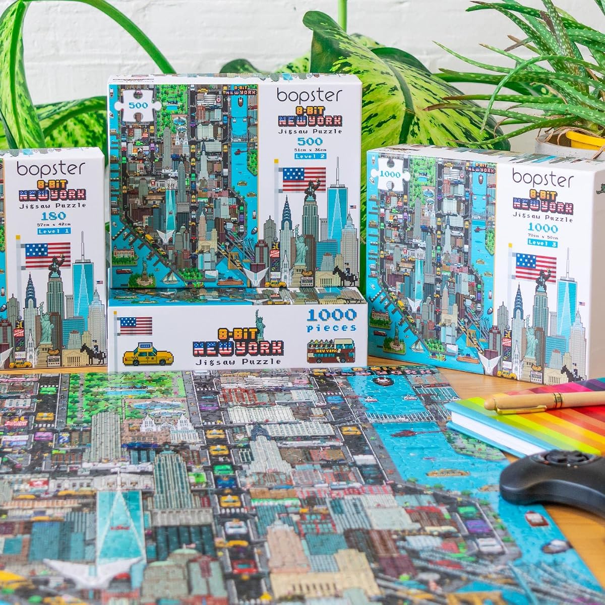bopster 8-Bit New York Puzzle — 1000 Pieces from the side