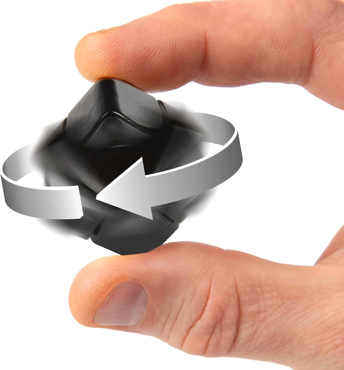 bopster Anodised Fidget Cube Spinner held in the hand