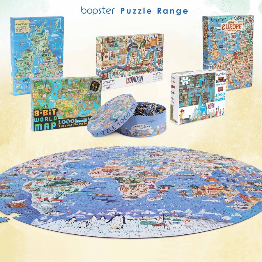 bopster puzzle range: 8-bit maps, London and Europe