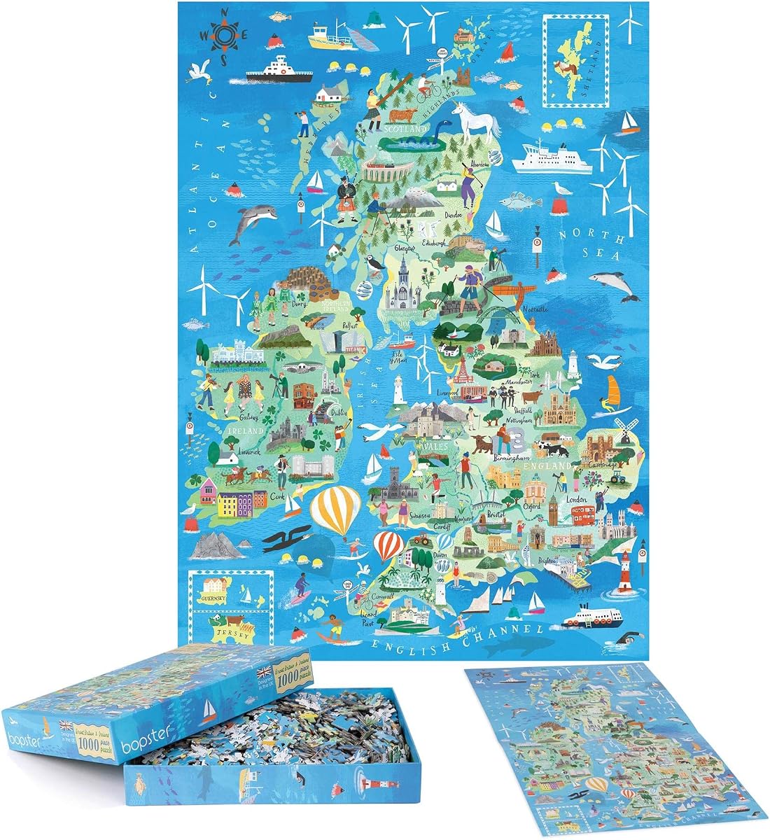 bopster Great British Isles and Ireland Map Puzzle — 1000 Pieces