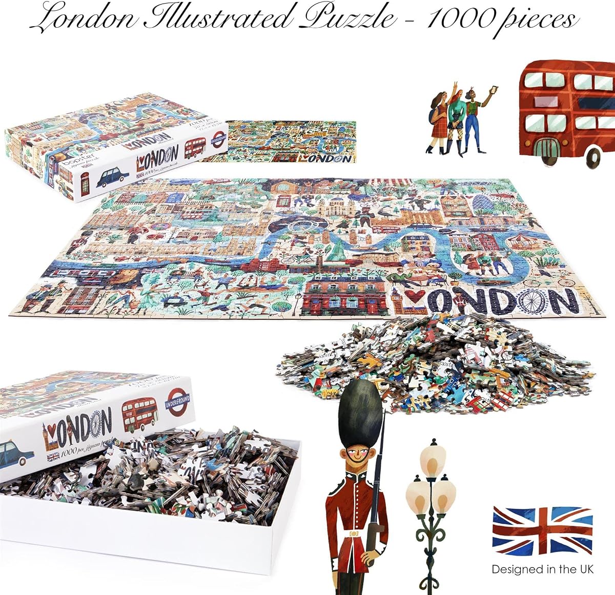 bopster Illustrated London Puzzle — 1000 Pieces held in the hand