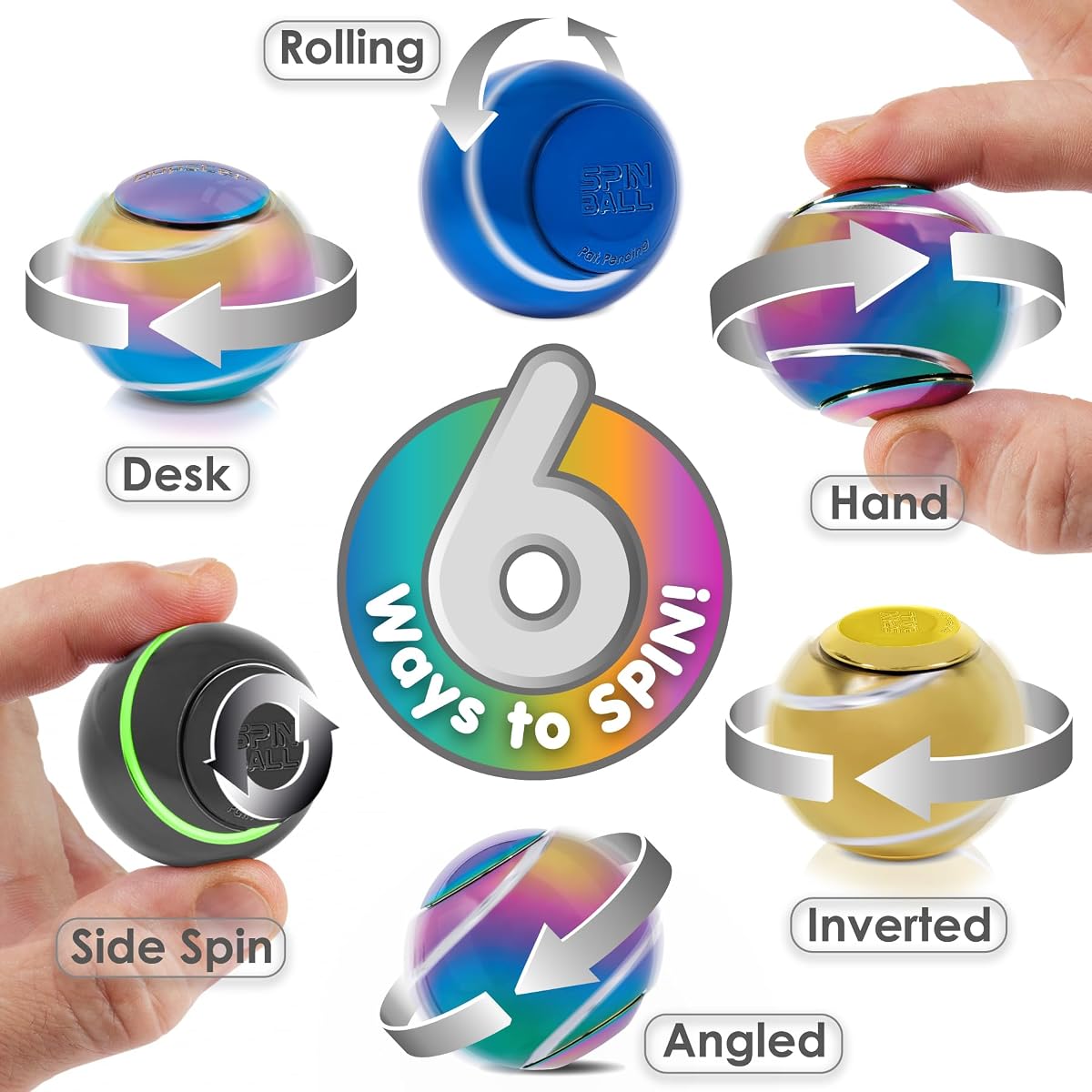 bopster Metal Spin Ball Fidget Spinner from the side