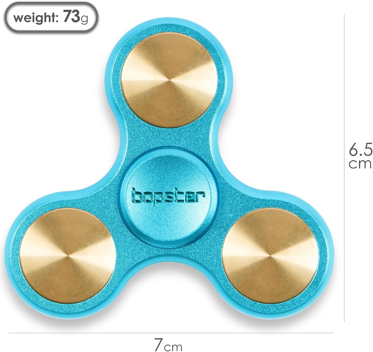bopster Metal Tri Fidget Spinner from the side