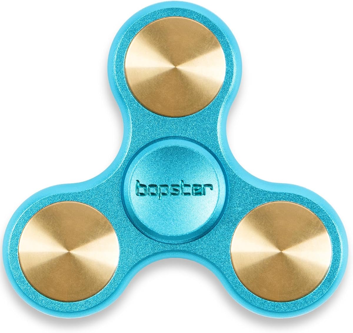 bopster Metal Tri Fidget Spinner held in the hand