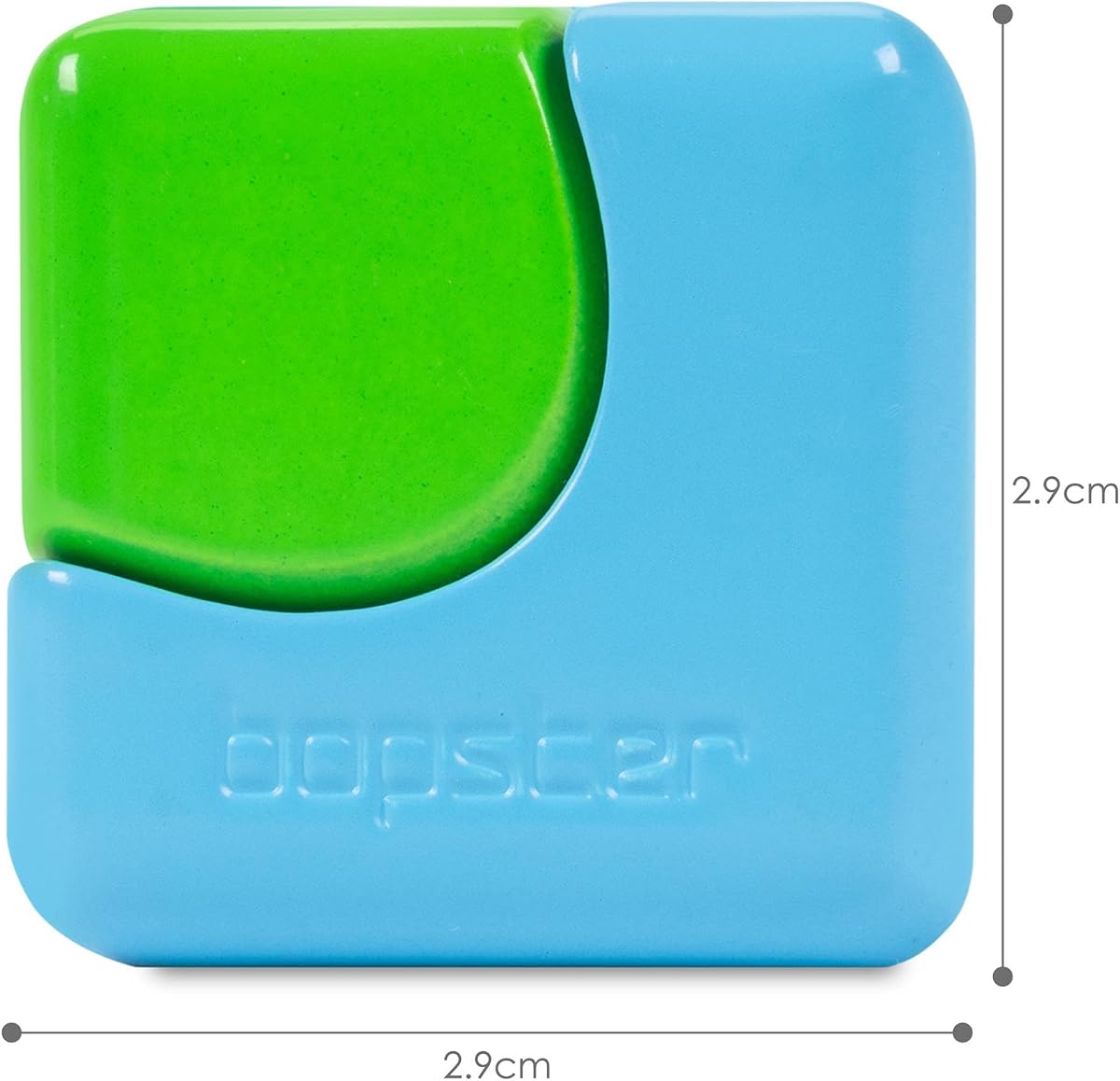 bopster Neon Cube Spinner next to its box