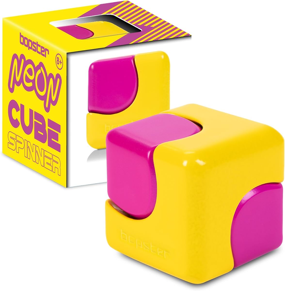 bopster Neon Cube Spinner in Yellow
